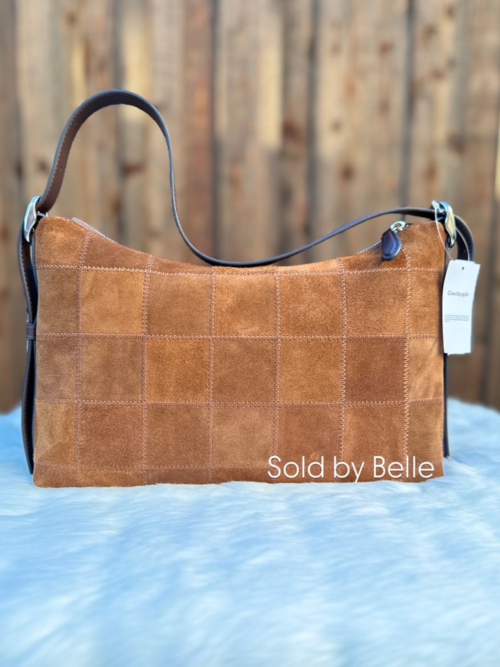 NWT Coachtopia Alter Ego Checkerboard Slouchy Shoulder Bag - Picture 2 of 5